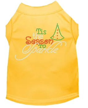 Tis The Season To Sparkle Rhinestone Dog Shirt Yellow Sm (10)