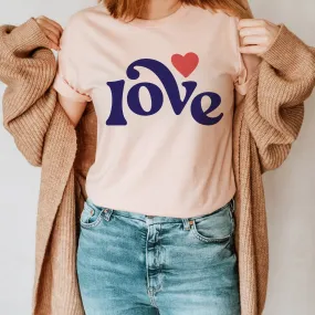 Valentine Day Retro Heart Graphic Tee