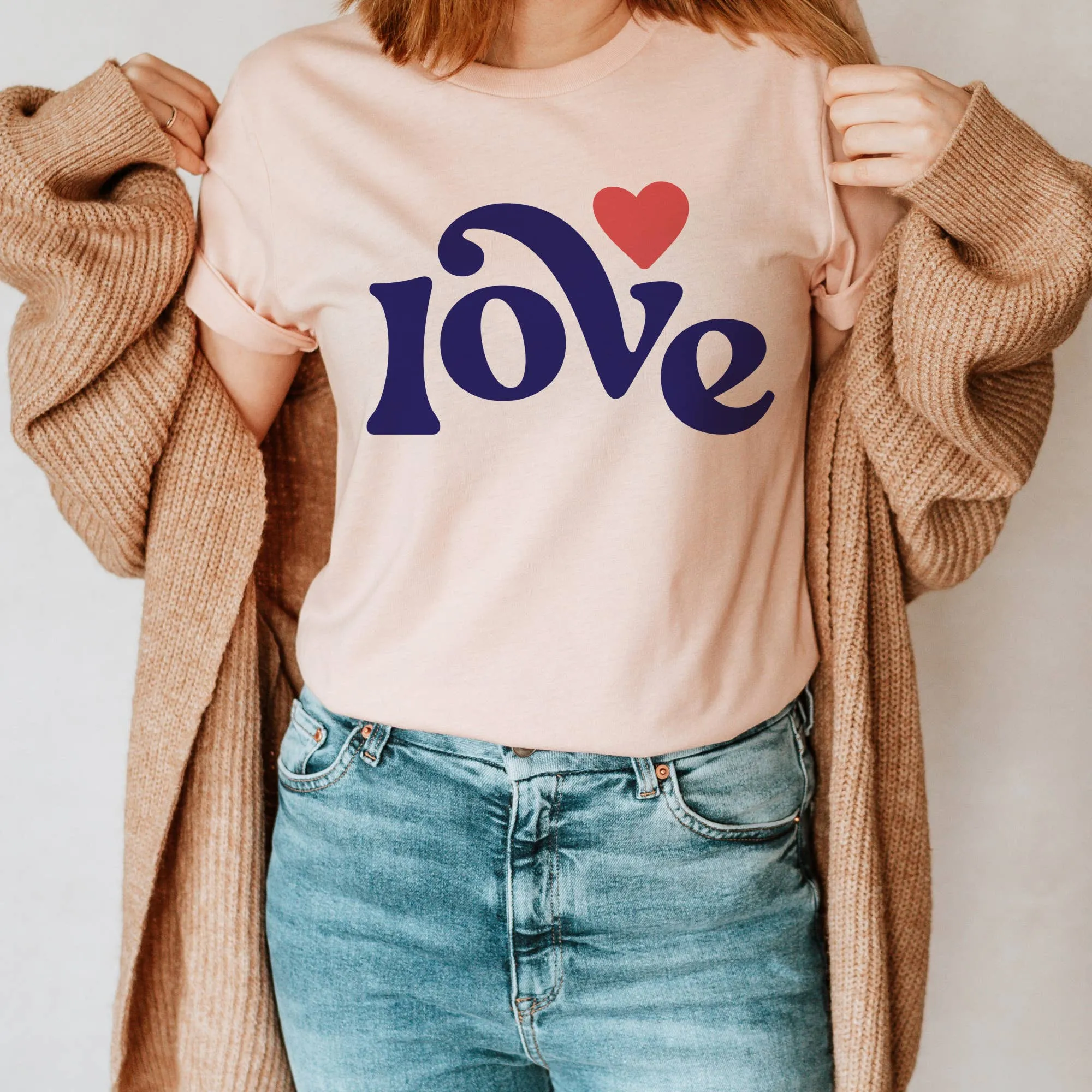 Valentine Day Retro Heart Graphic Tee