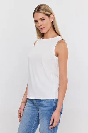 Velvet by Graham & Spencer Taurus 03 Cotton Slub Tank | White