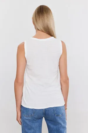 Velvet by Graham & Spencer Taurus 03 Cotton Slub Tank | White