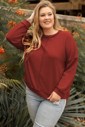 Waffle Knit Plus Size Top