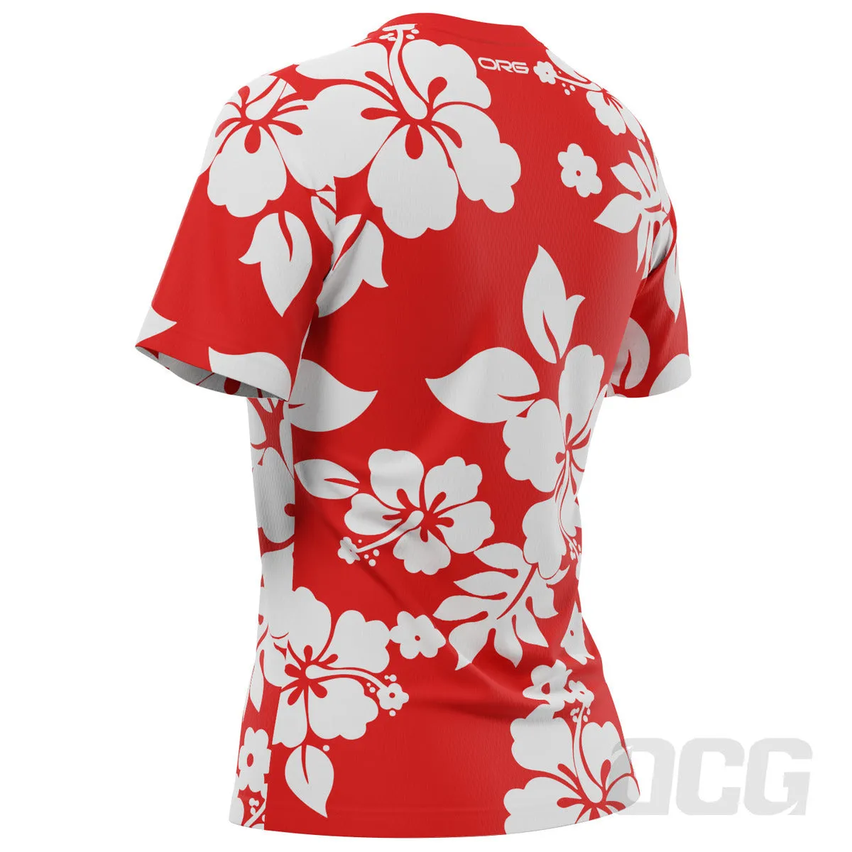 Women's Hawaiian Aloha Floral Short Sleeve Running Shirt