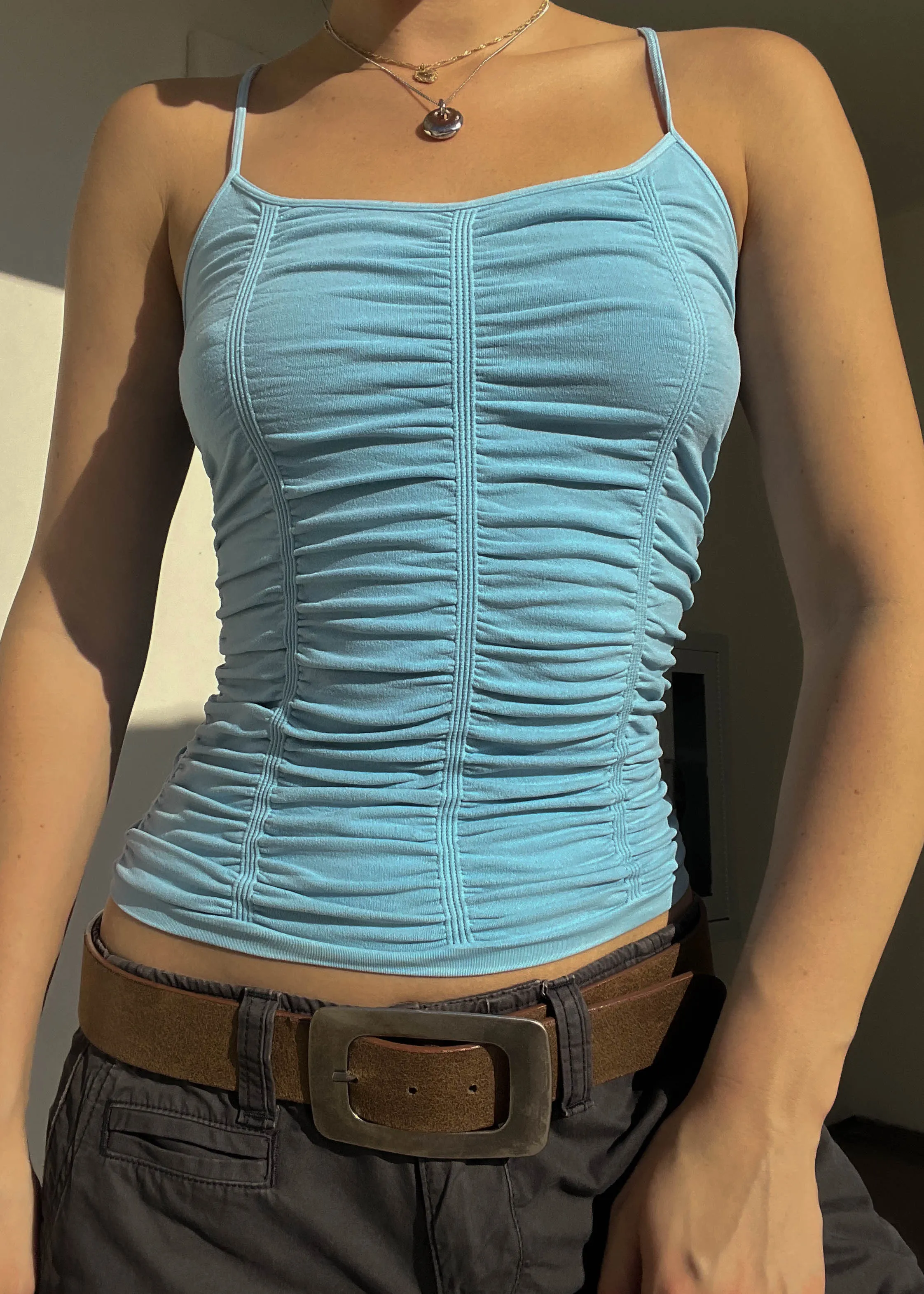 Y2k Baby Blue Stretchy Tank (S)
